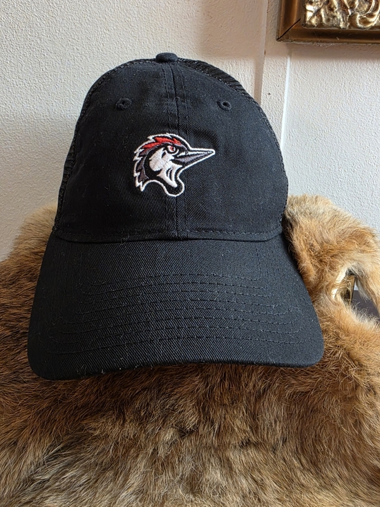 New Era Accessories - New Era Black Baseball Cap with Red & White Woodpecker Patch